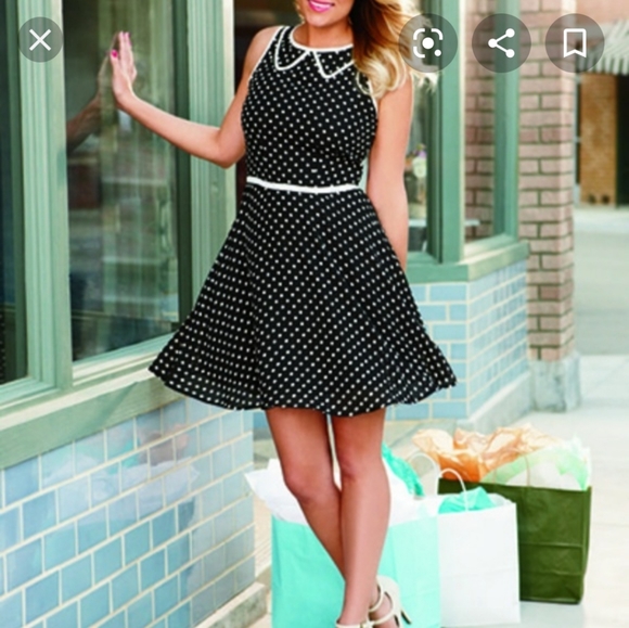 LC Lauren Conrad Black & White Polka Dot Dress - 6 - Picture 2 of 9